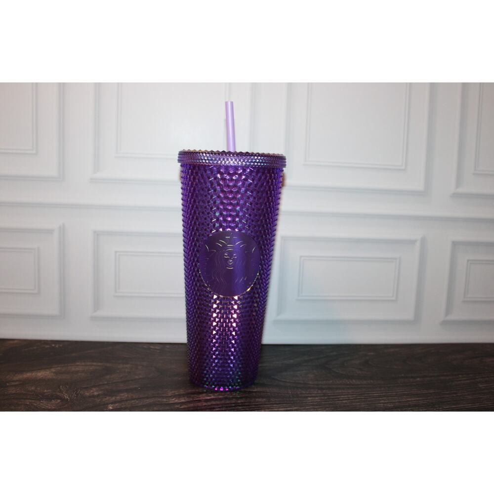 Starbucks 2022 Purple Oil Slick Studded Tumbler 24oz Cold Cup EUC